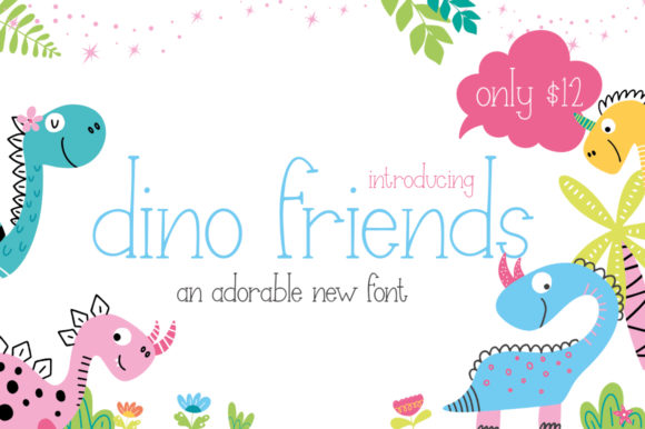 Dino Friends: A Cute Serif Typeface for Playful Editorial Design