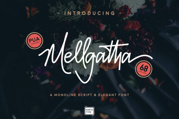 Mellgatha Handwritten Font for Elegant Branding and Labels